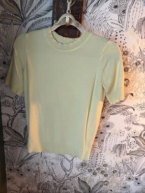 Butter Yellow Short-Sleeve Crewneck Knit Tee